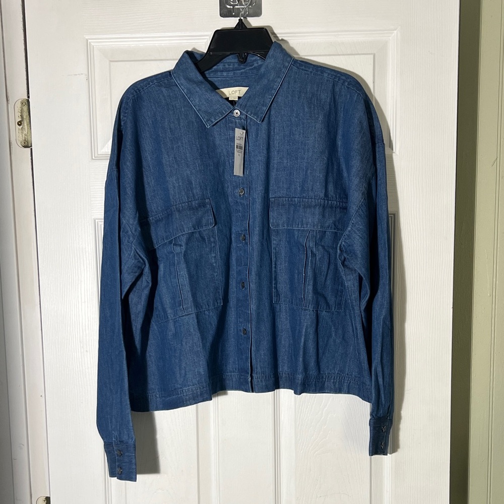 LOFT Blue Button Down Shirt